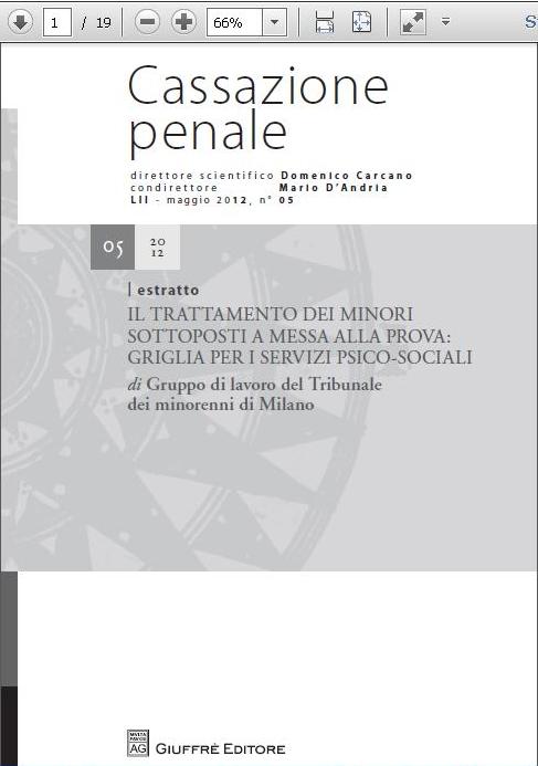 Il trattamento dei minori sottoposti a messa alla prova 