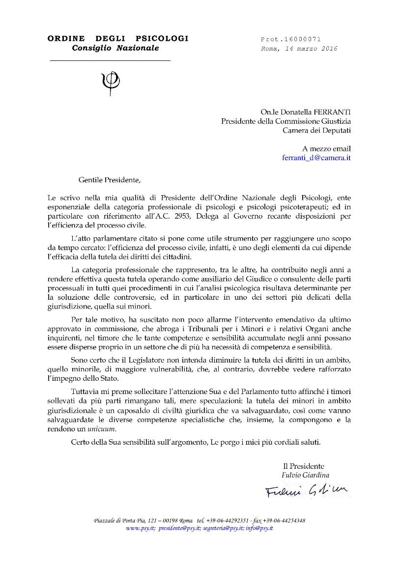 Comunicato Consiglio Nazionale Ordine degli Psicol