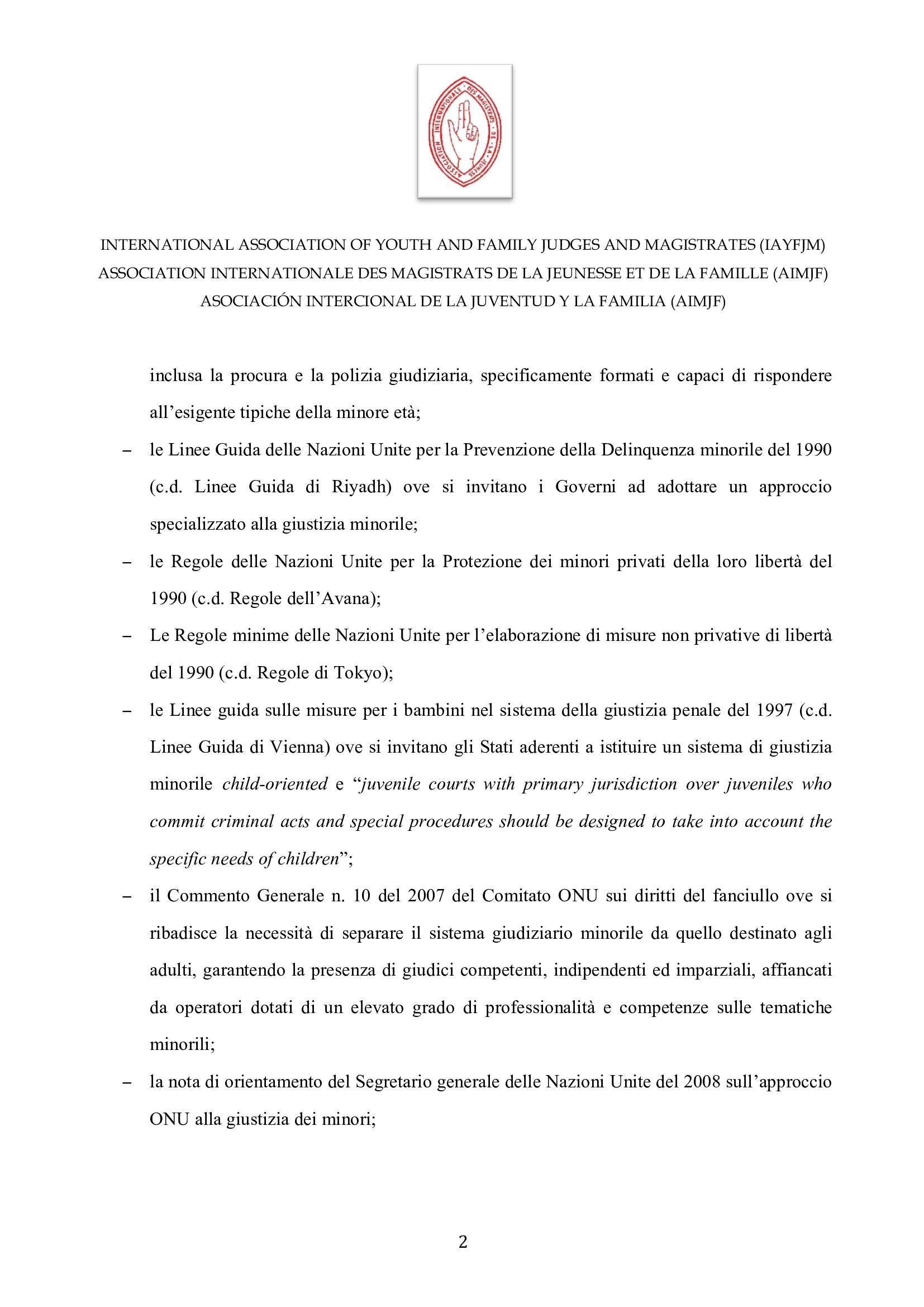 IAYFJM Statement on the Italian Juvenile Justice R 001