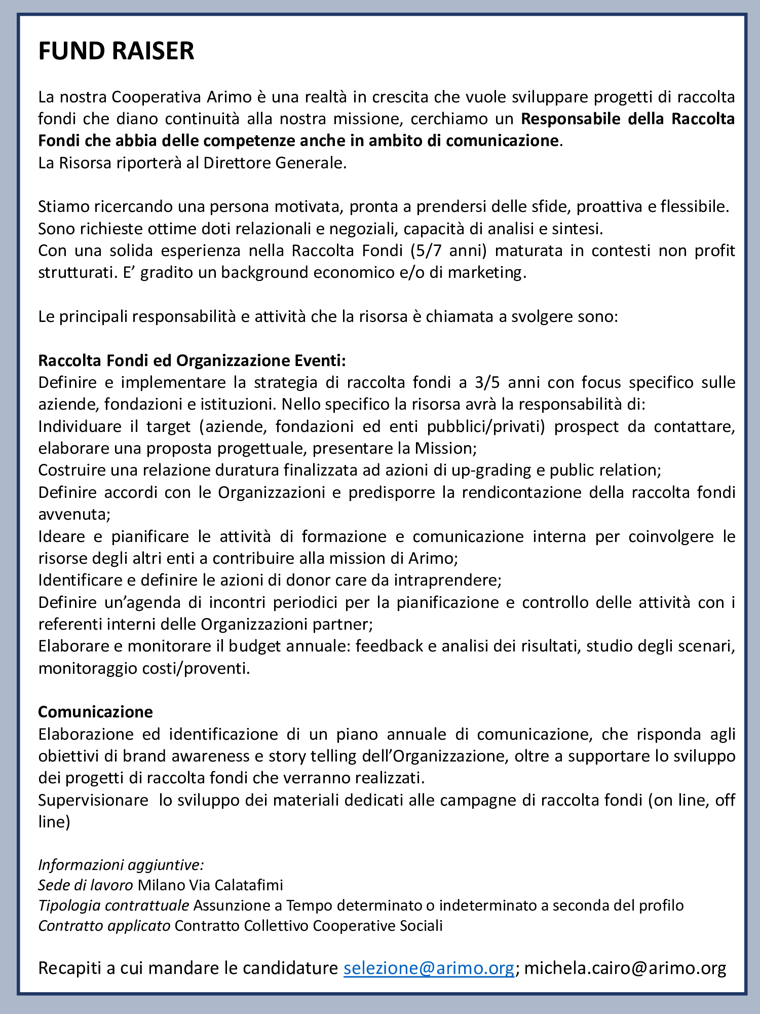 FUNDRAISER profilo