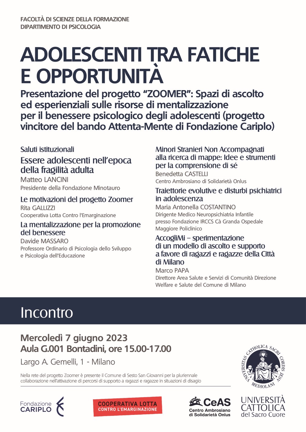 7 giugno Locandina A3 Adolescenti tra fatiche e opportunità