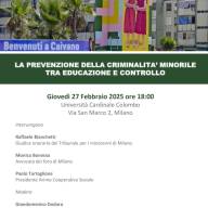 27 Febbraio,  Università Cardinale Colombo, Milano | La prevenzione della criminalità minorile tra educazione e controllo